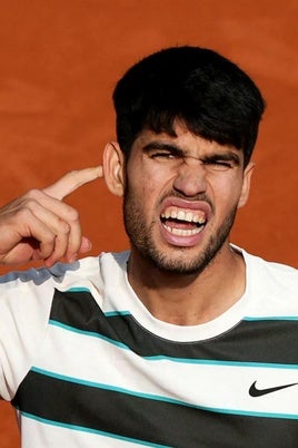 Carlos Alcaraz, durante la final de Roland Garros